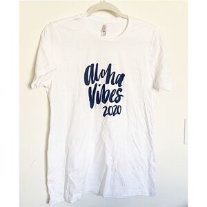 Aloha Vibes 2020 White Tee Shirt NWOT Large